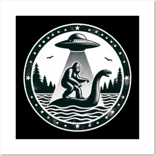Bigfoot UFO Loch Ness Cryptid Posters and Art